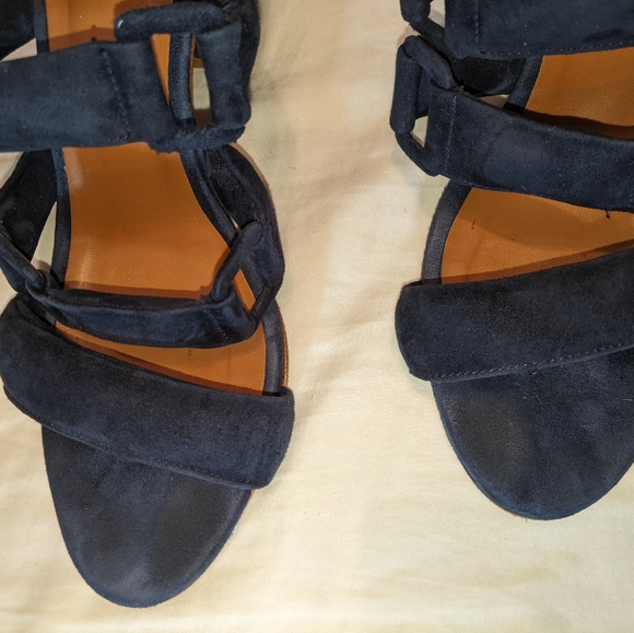 By Far Navy Suede Sandals - Picture 4 of 12